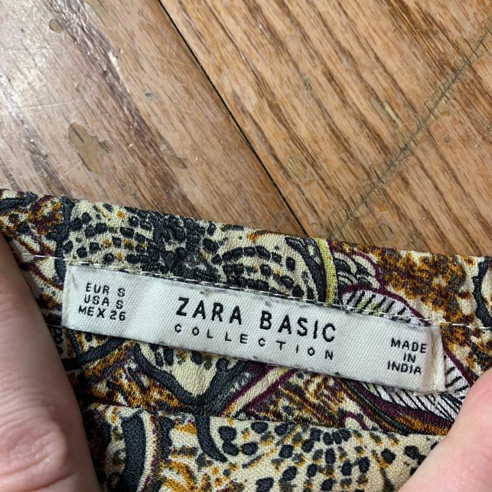Zara Basic Paisley & Floral Print Straight Leg Pants - Size S - Picture 2 of 8